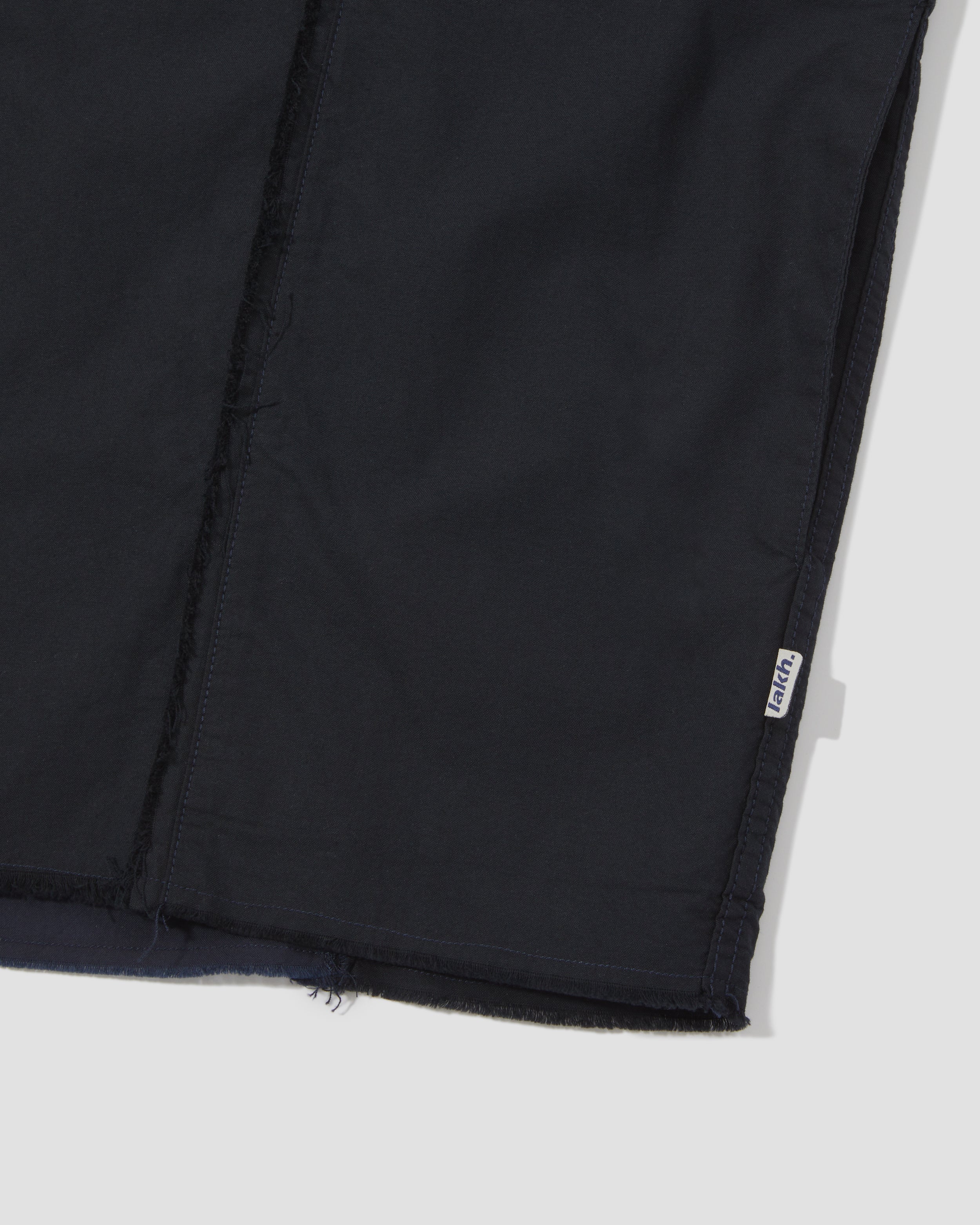 Raw Edge L/S Patch Shirt - Navy
