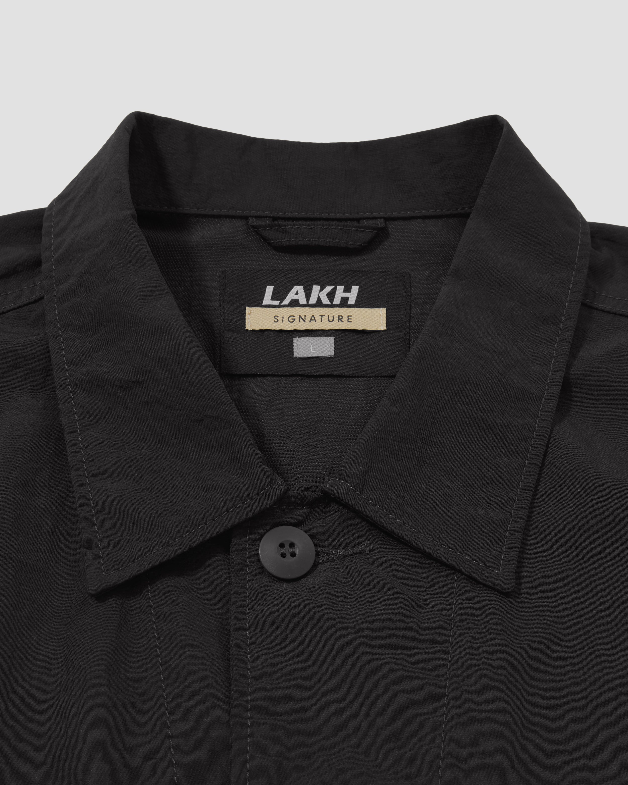 Six Pockets Oversized L/S Shirt - Black