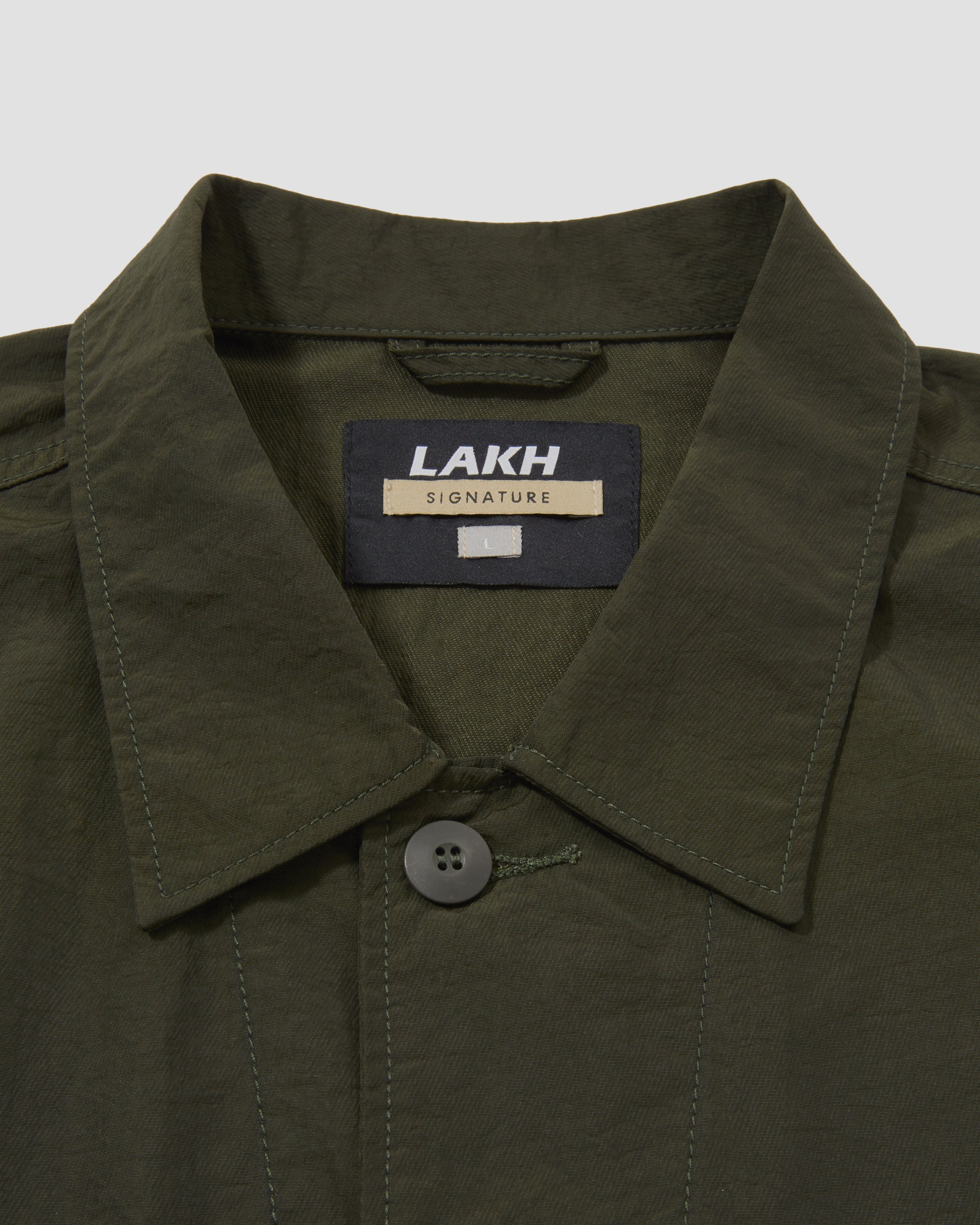 Six Pockets Oversized L/S Shirt - Olive