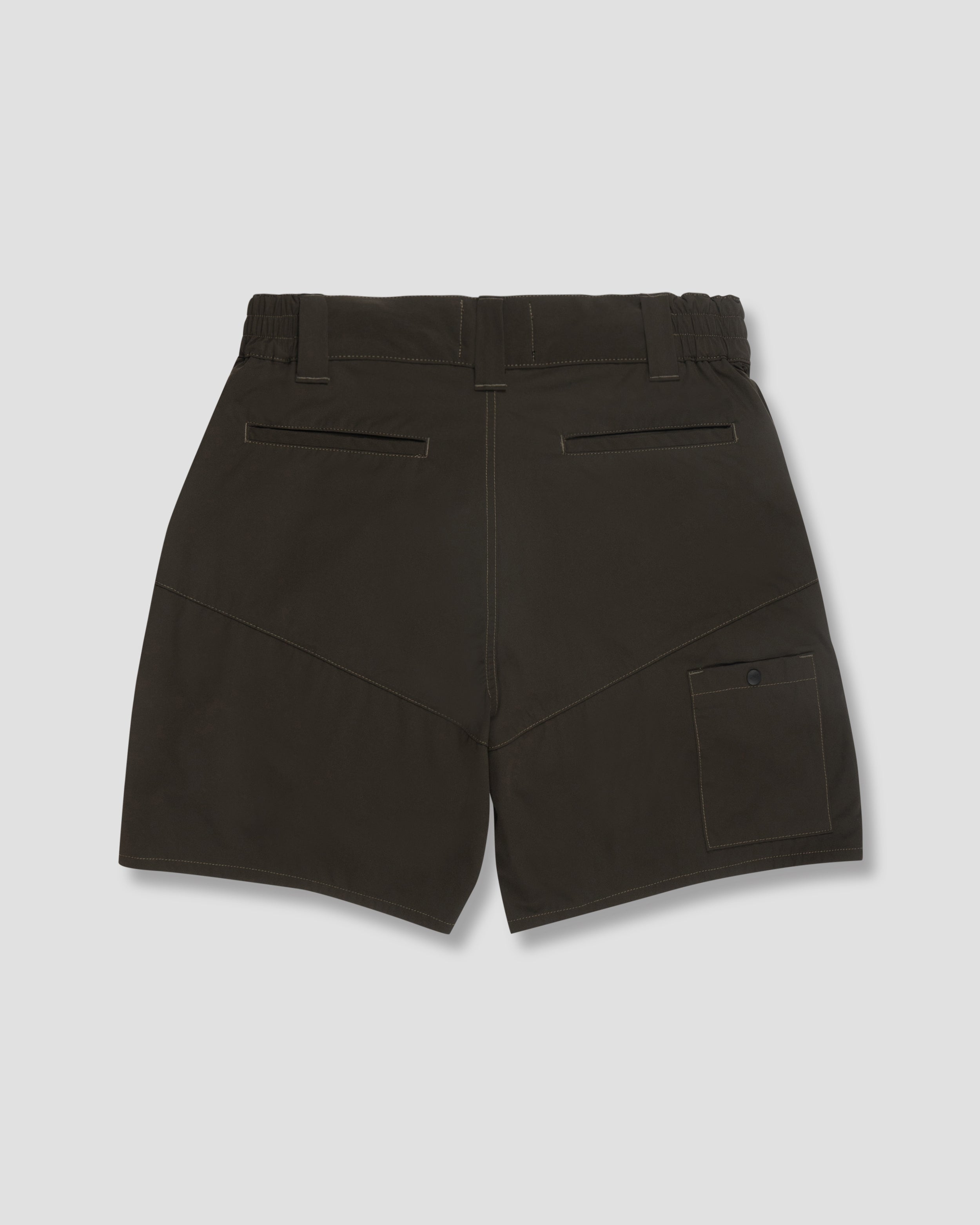 Trapezoid Pockets Utility Shorts - Olive