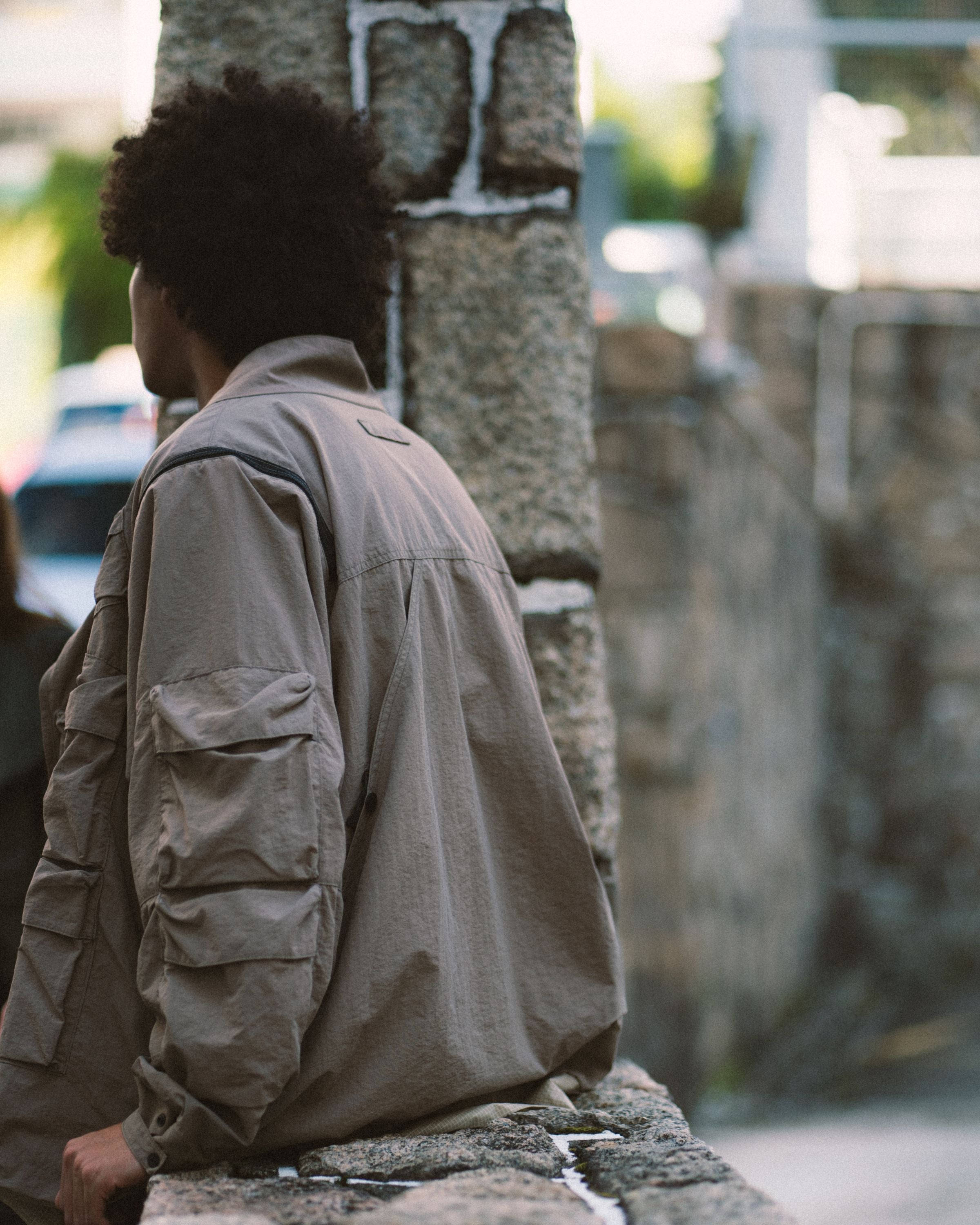 Double-way Detachable Vest Jacket - Khaki