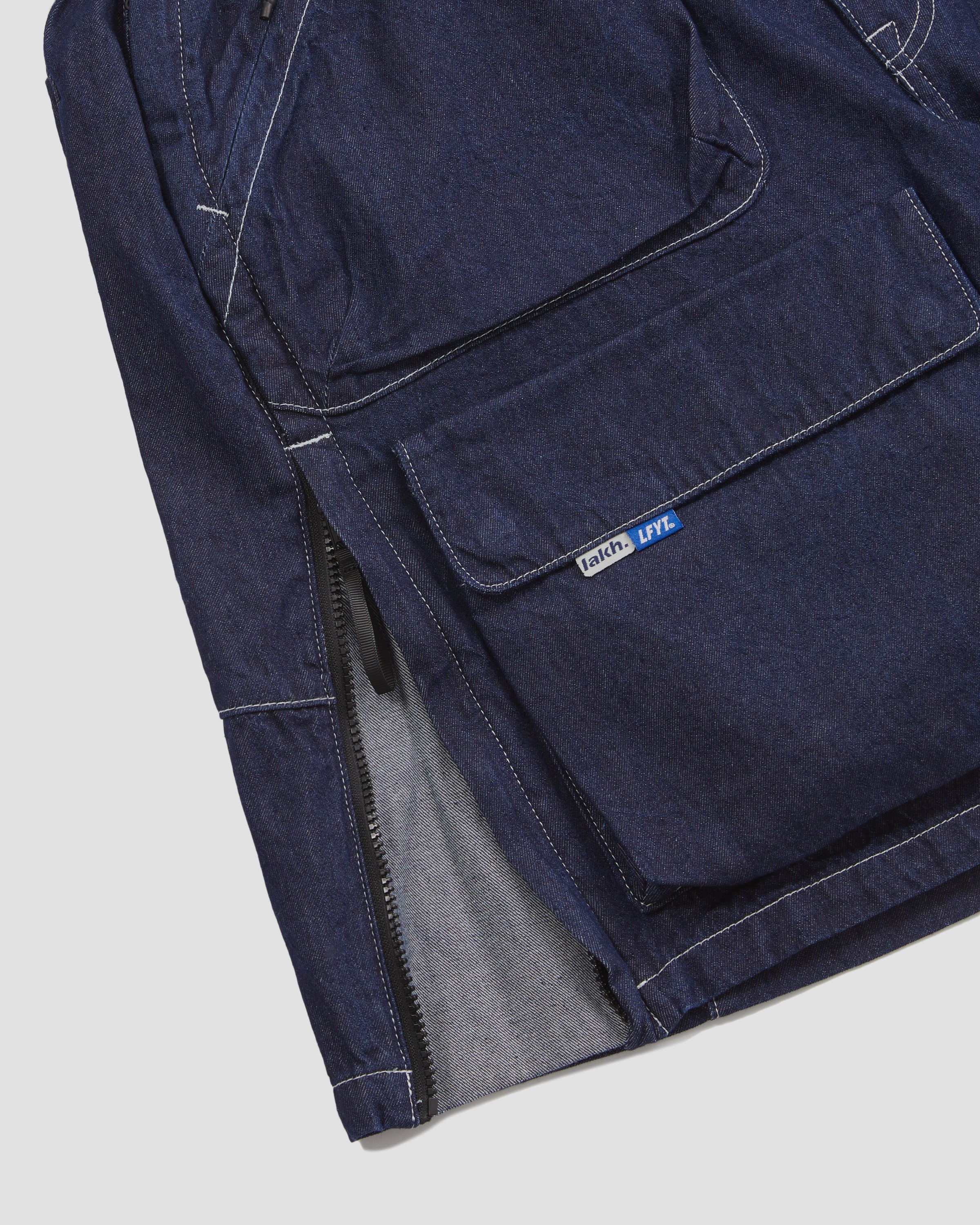 Recycled Denim Functional Ten Pockets Cargo Shorts - Regular
