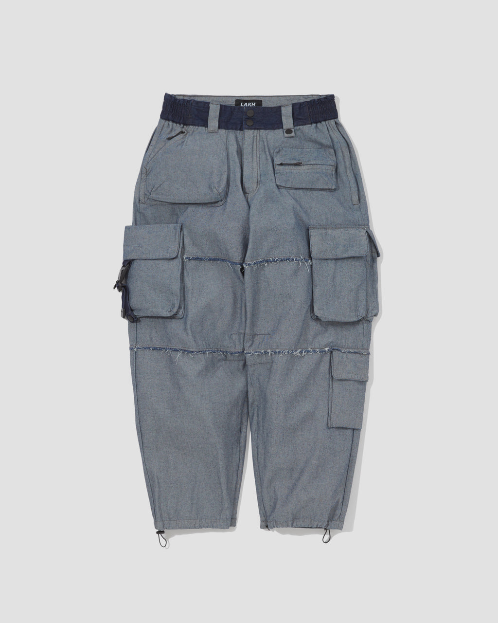 Recycled Denim Functional Ten Pockets Cargo Pants - Reverse