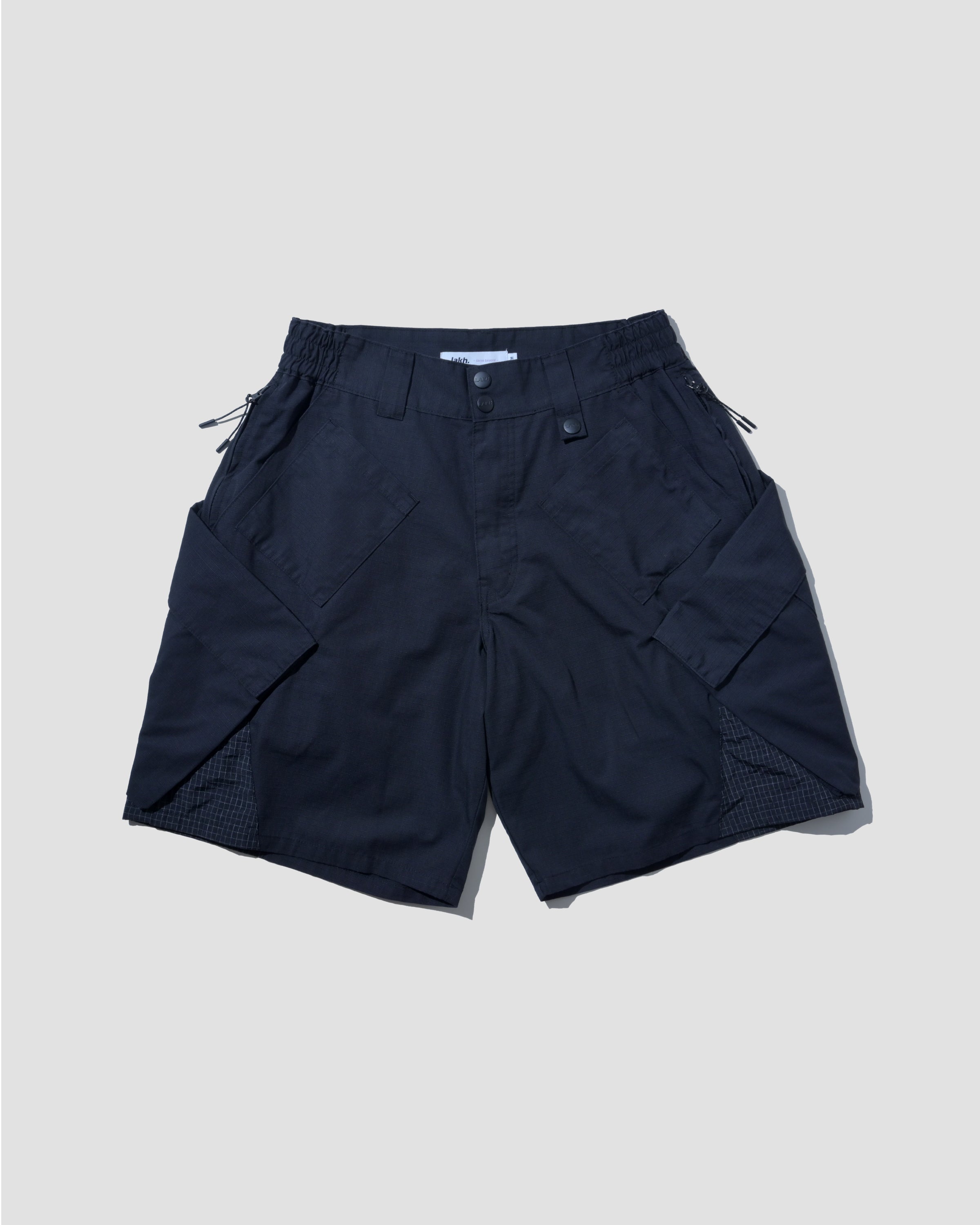 Big Pocket In Pockets Ripstop Cargo Shorts - Black