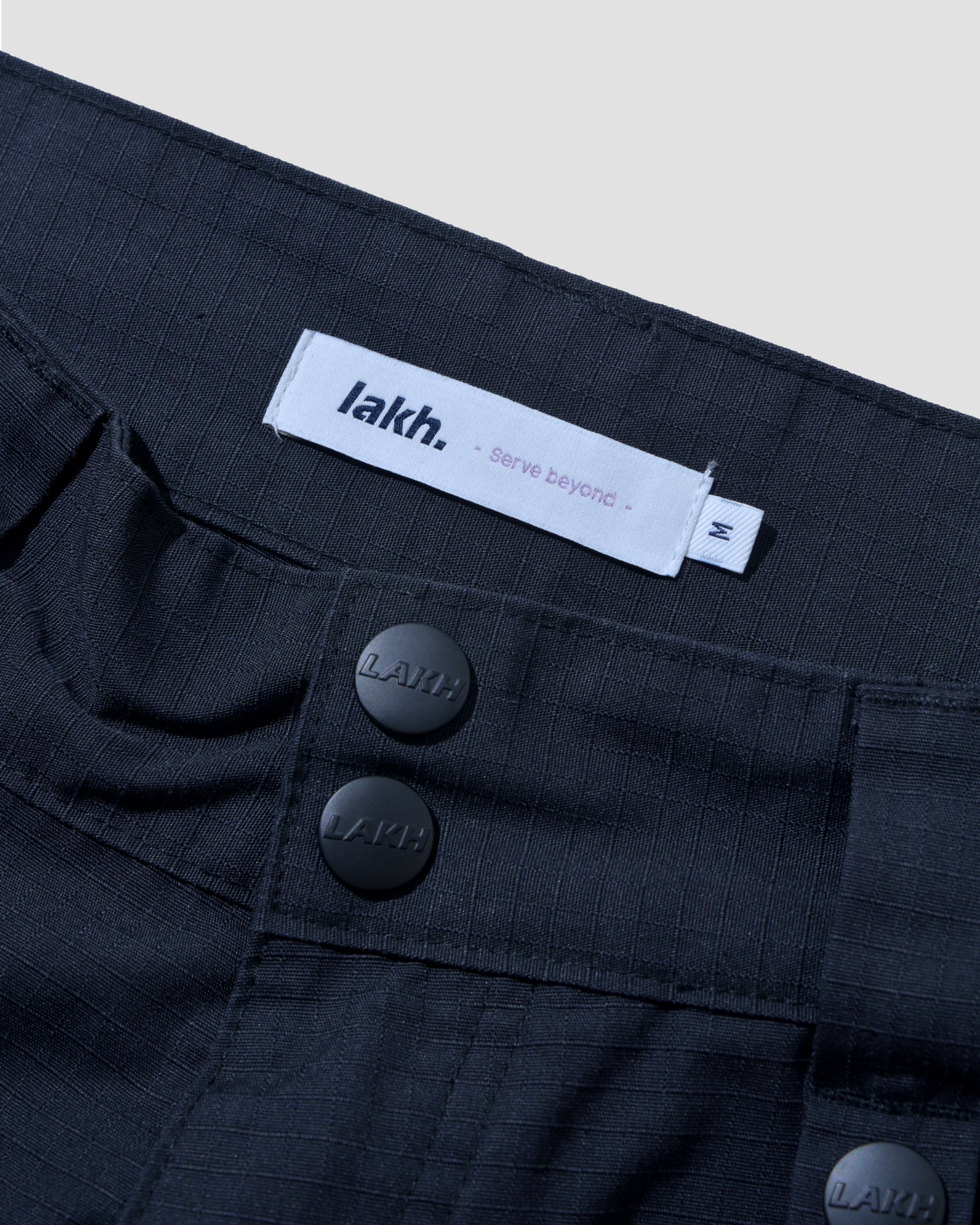 Big Pocket In Pockets Ripstop Cargo Shorts - Black