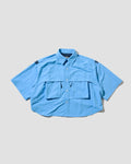 Breathable Western Field Cropped Shirt - Blue
