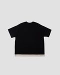Contrast Distressed Layer Tee - Black