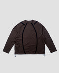 Cross-Body Paneled Sweatshirt - Brown