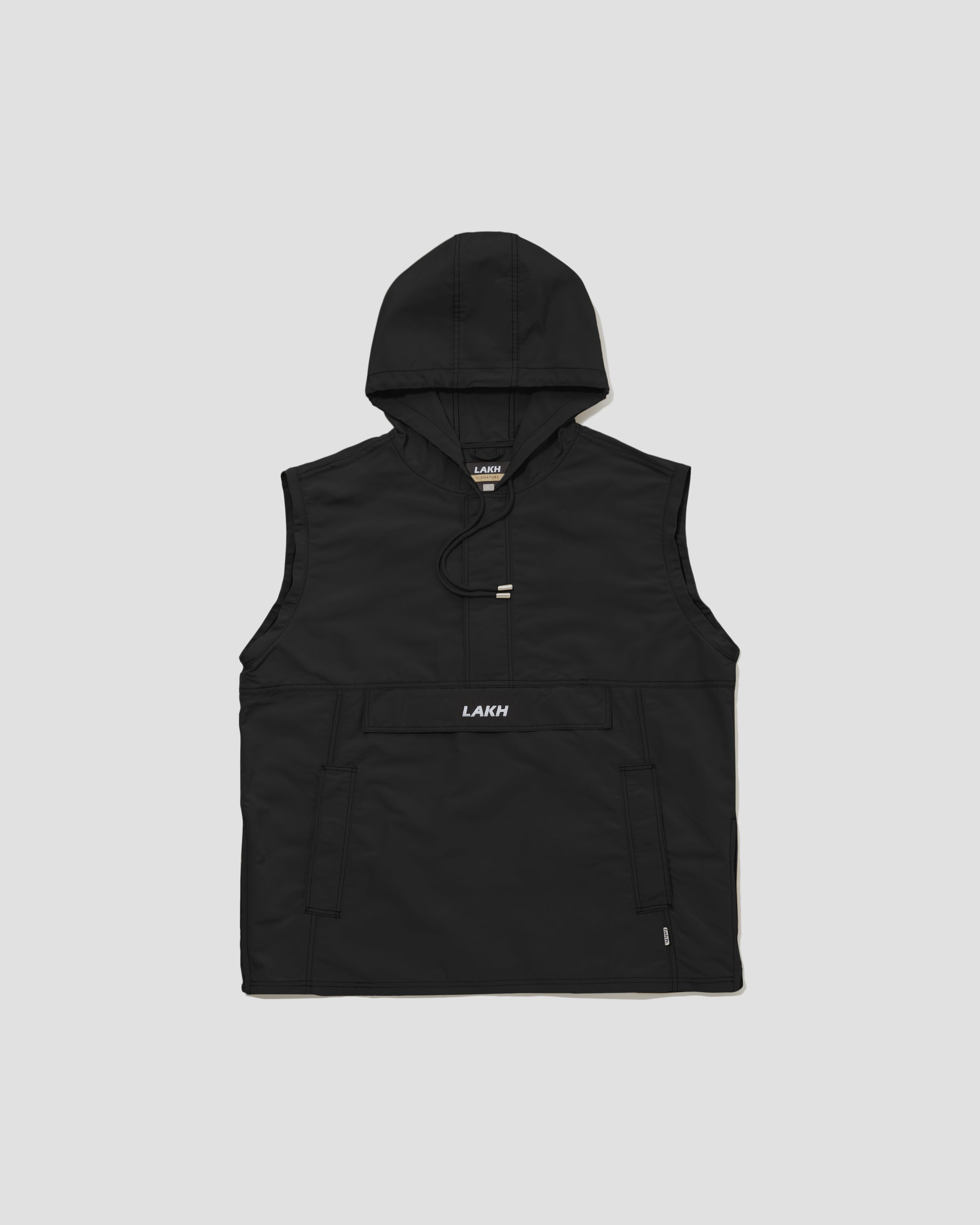 Detachable Sleeve Anorak Jacket - Black