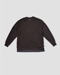 Distressed Patch Layering Tee - Brown