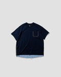 Distressed Layered Tee - Navy