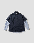 Double-Sleeve Striped Shirt - Grey