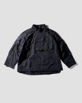Double-Zipper Stand Collar Parka - Black