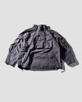 Double-Zipper Stand Collar Parka - Grey