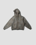 Acid Wash Reversible Zipped Hoodie - Ash
