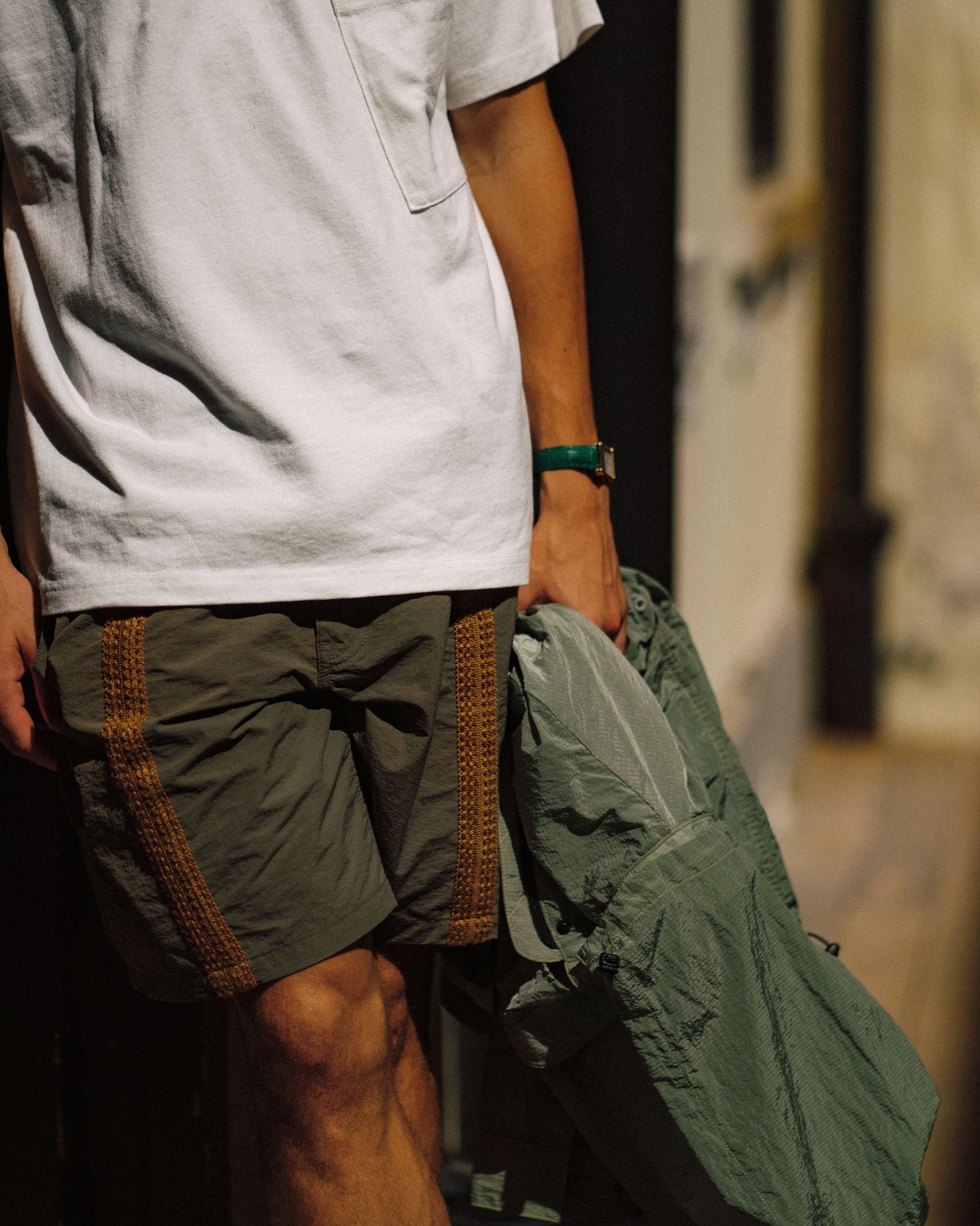 LAKH X RAD Knitting Webbing Chino Shorts - Olive