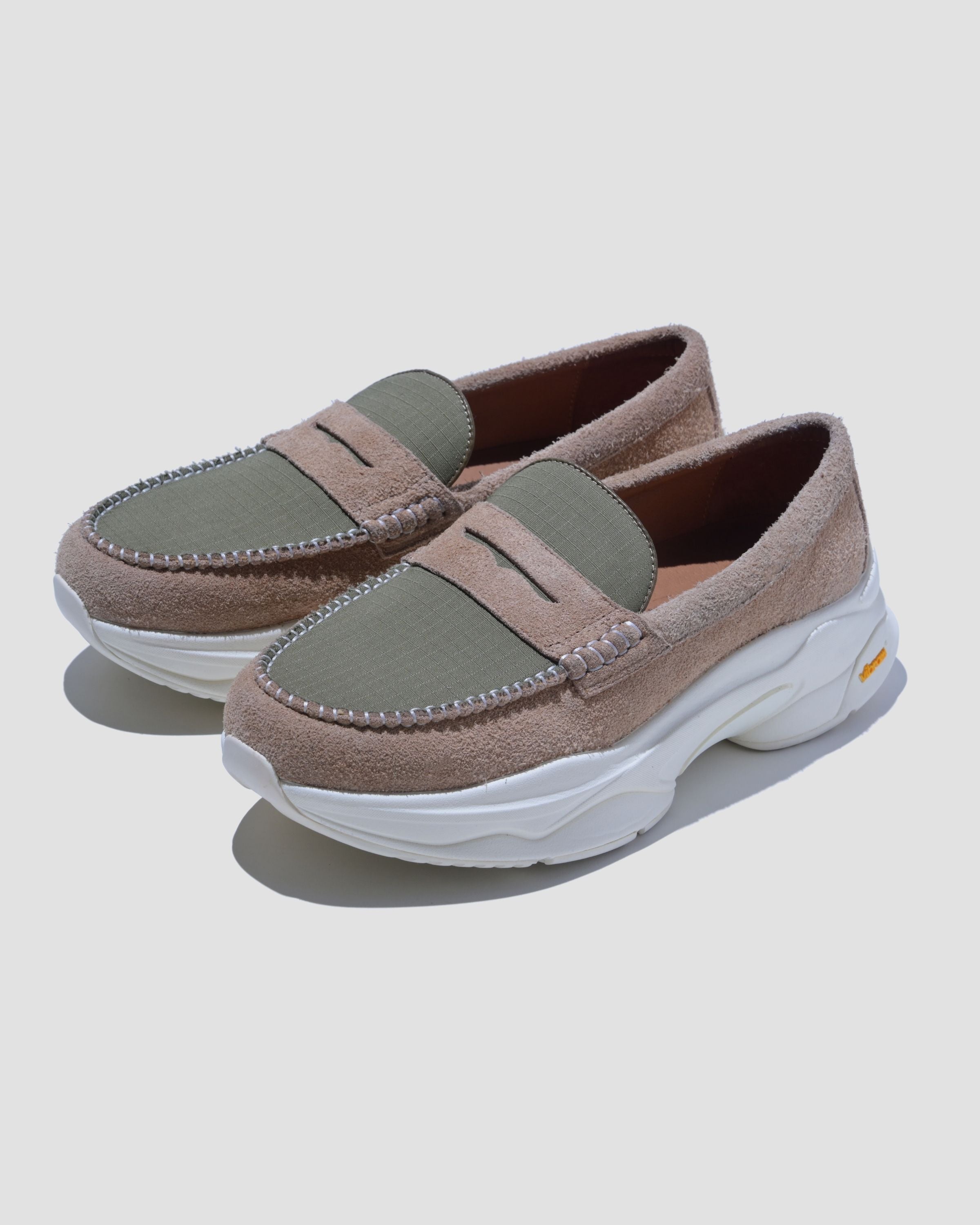 LAKH x RAD "CALE" Penny Loafers - Beige/ Khaki