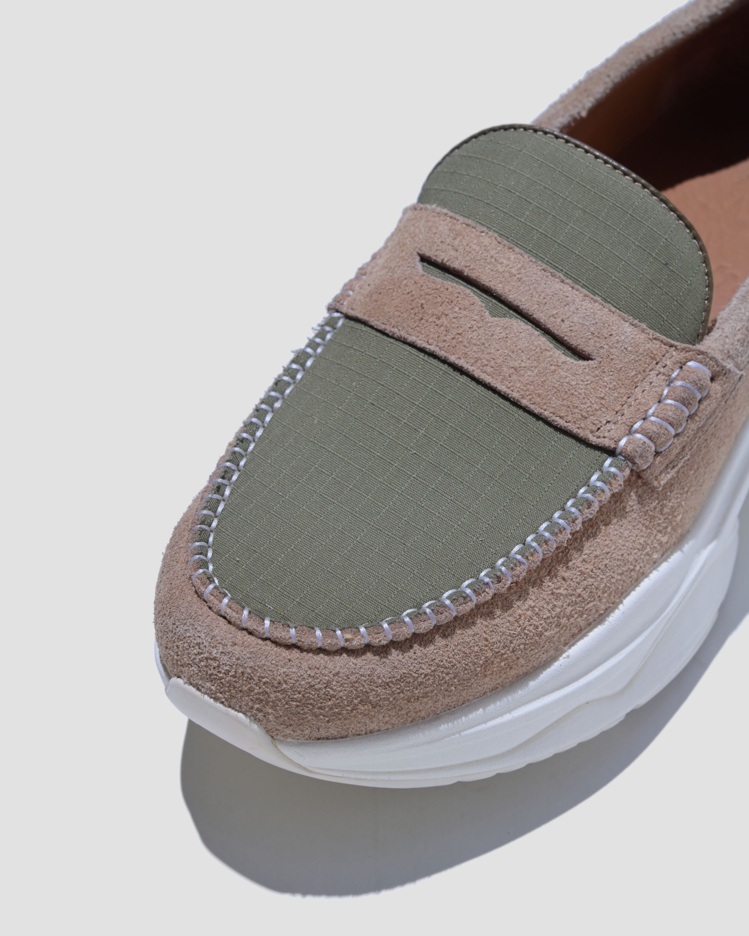 LAKH x RAD "CALE" Penny Loafers - Beige/ Khaki