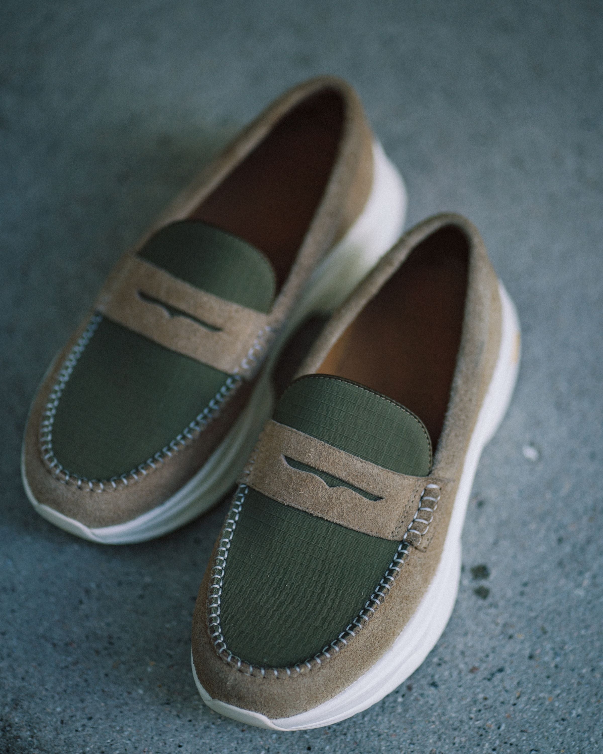 LAKH x RAD "CALE" Penny Loafers - Beige/ Khaki