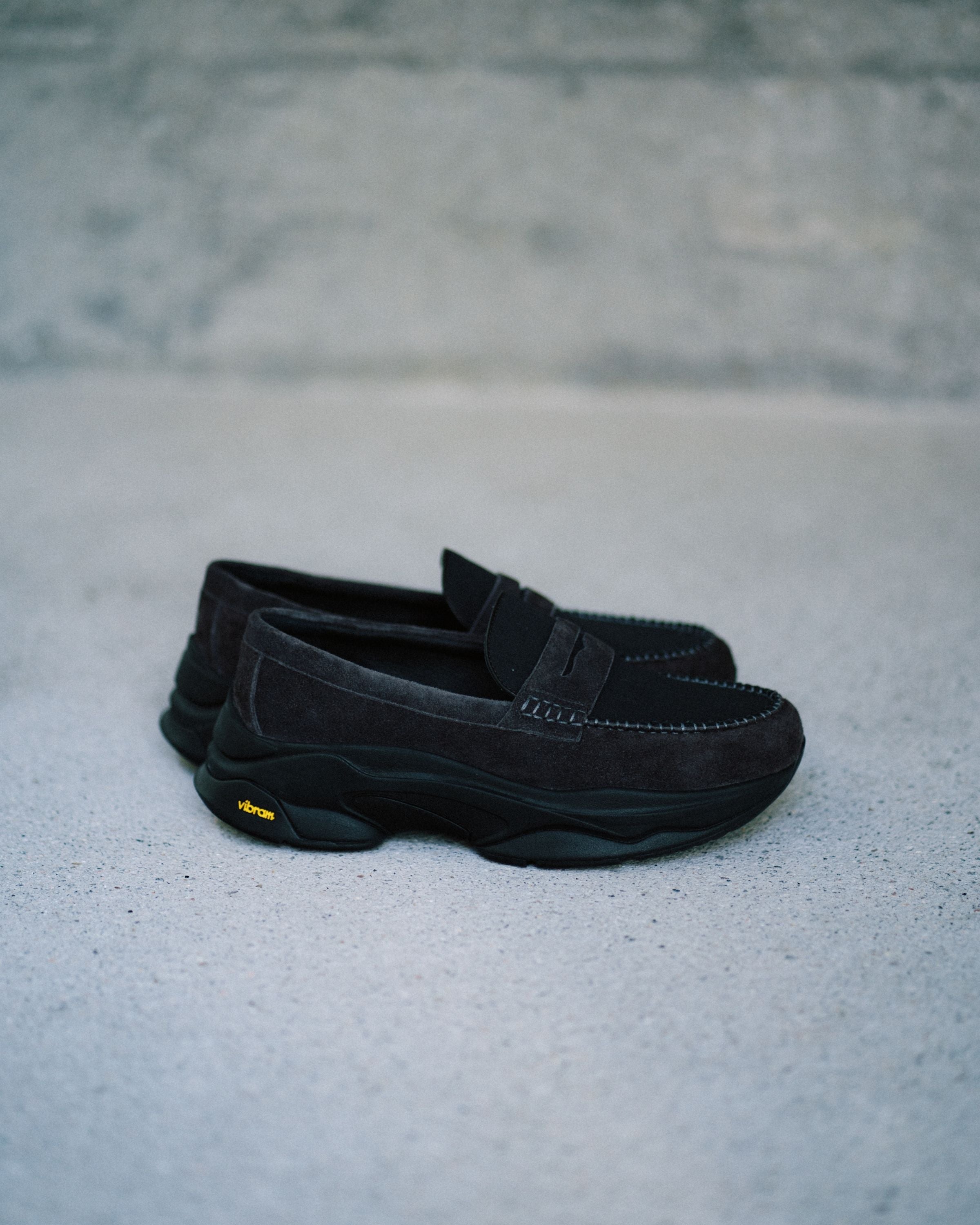 LAKH x RAD "CALE" Penny Loafers - Dark Grey/ Black