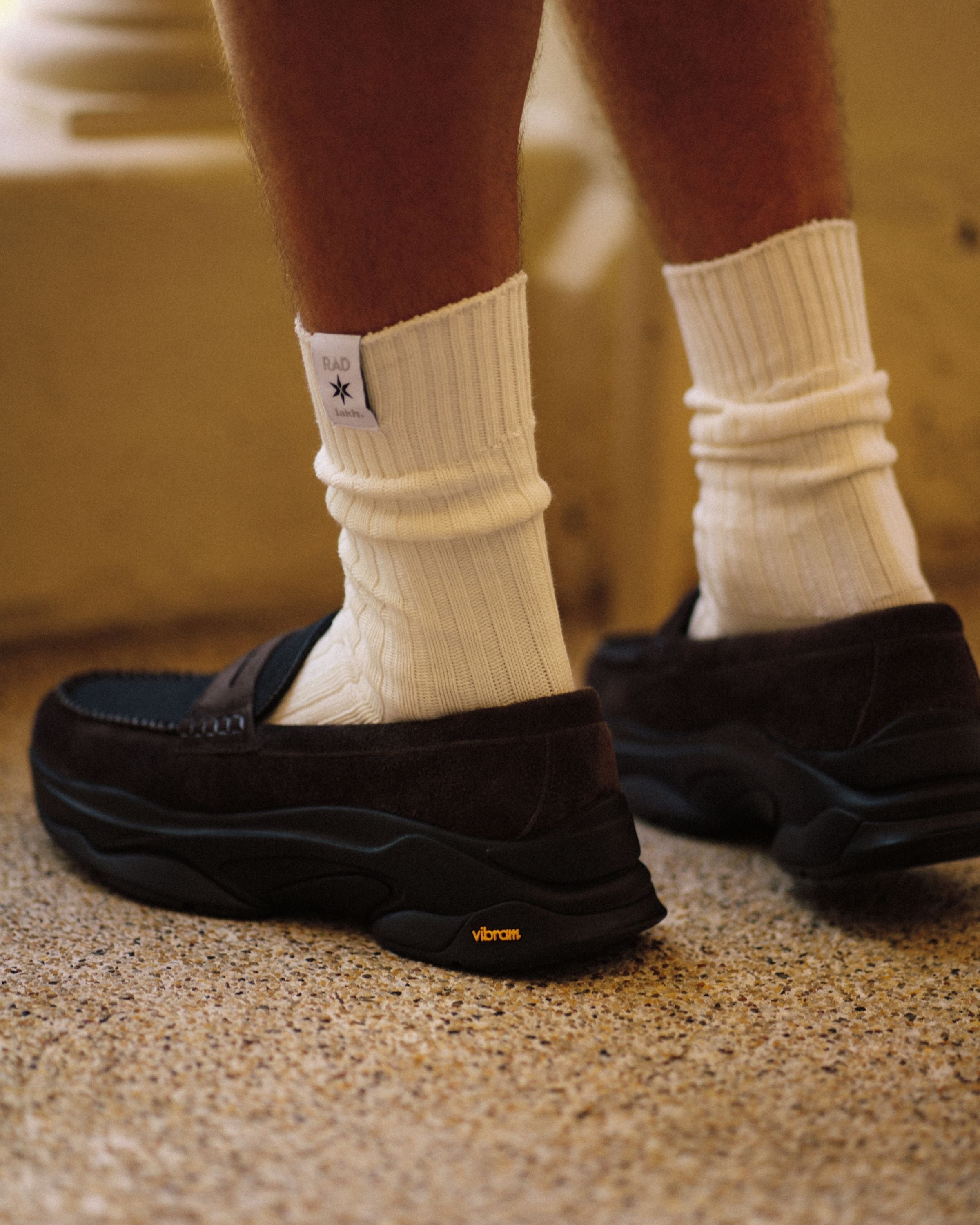 LAKH x RAD "CALE" Penny Loafers - Dark Grey/ Black