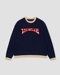 YESEYESEE Logo Applique Knit Pullover - Navy