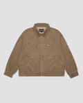 YESEYESEE Loose Fit Zip Up Denim Jacket - Brown