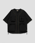 Multi Pockets Baseball Shirt - Black