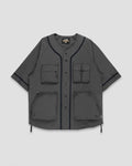 Multi Pockets Baseball Shirt - Grey