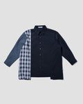 Paneled Patchwork Long Shirt - Black