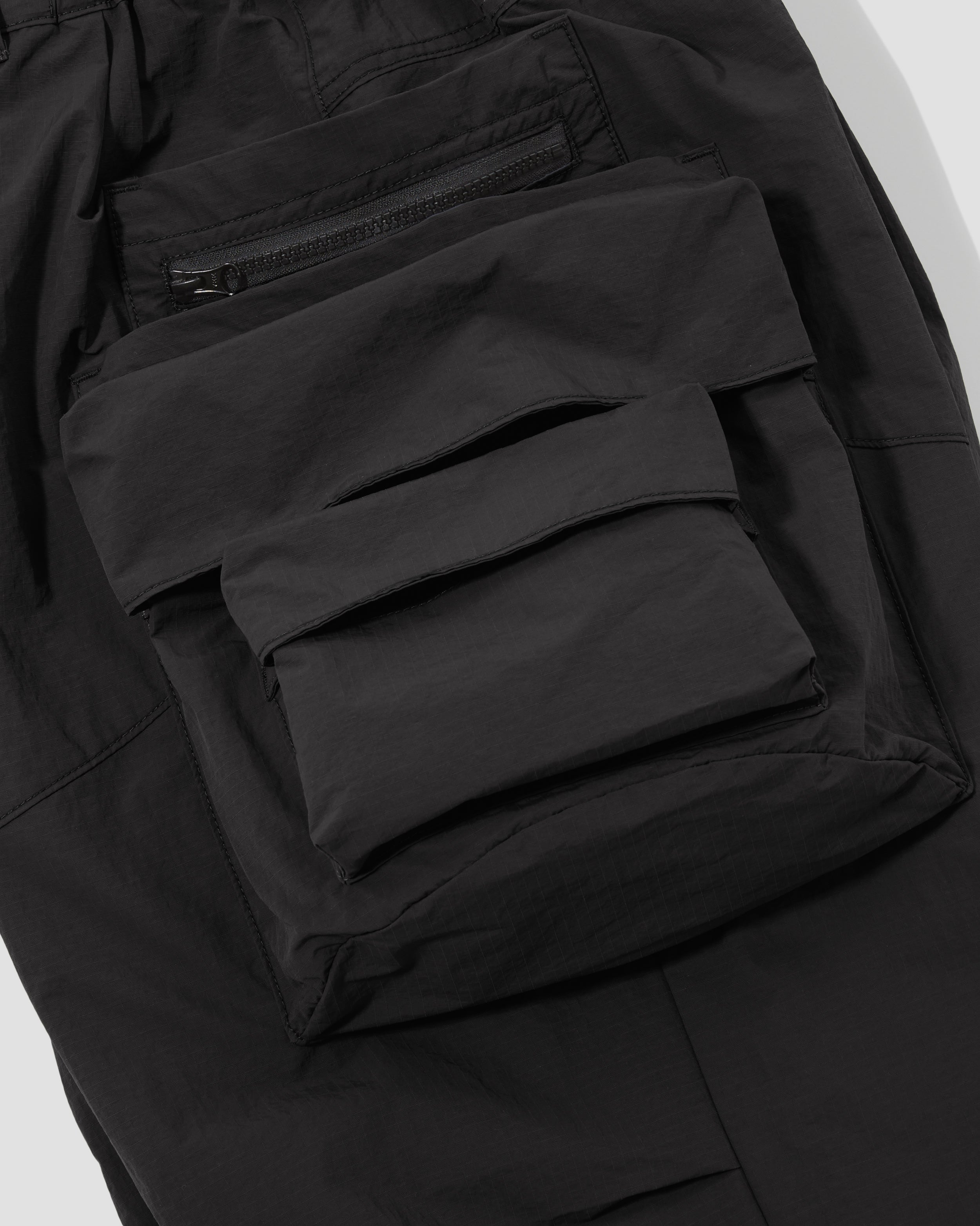Patch Pockets Utility Pants - Black