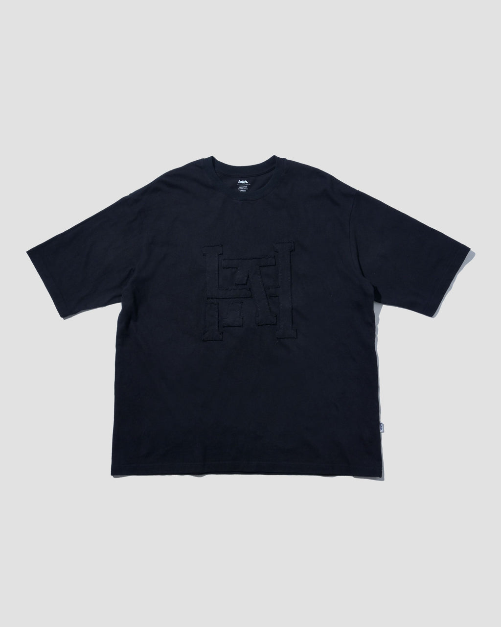 Patchwork Logo Half Sleeve Tee - Black