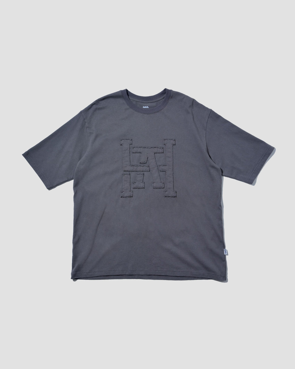 Patchwork Logo Half Sleeve Tee - Grey