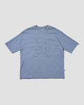 Patchwork Logo Half Sleeve Tee - Steel Blue