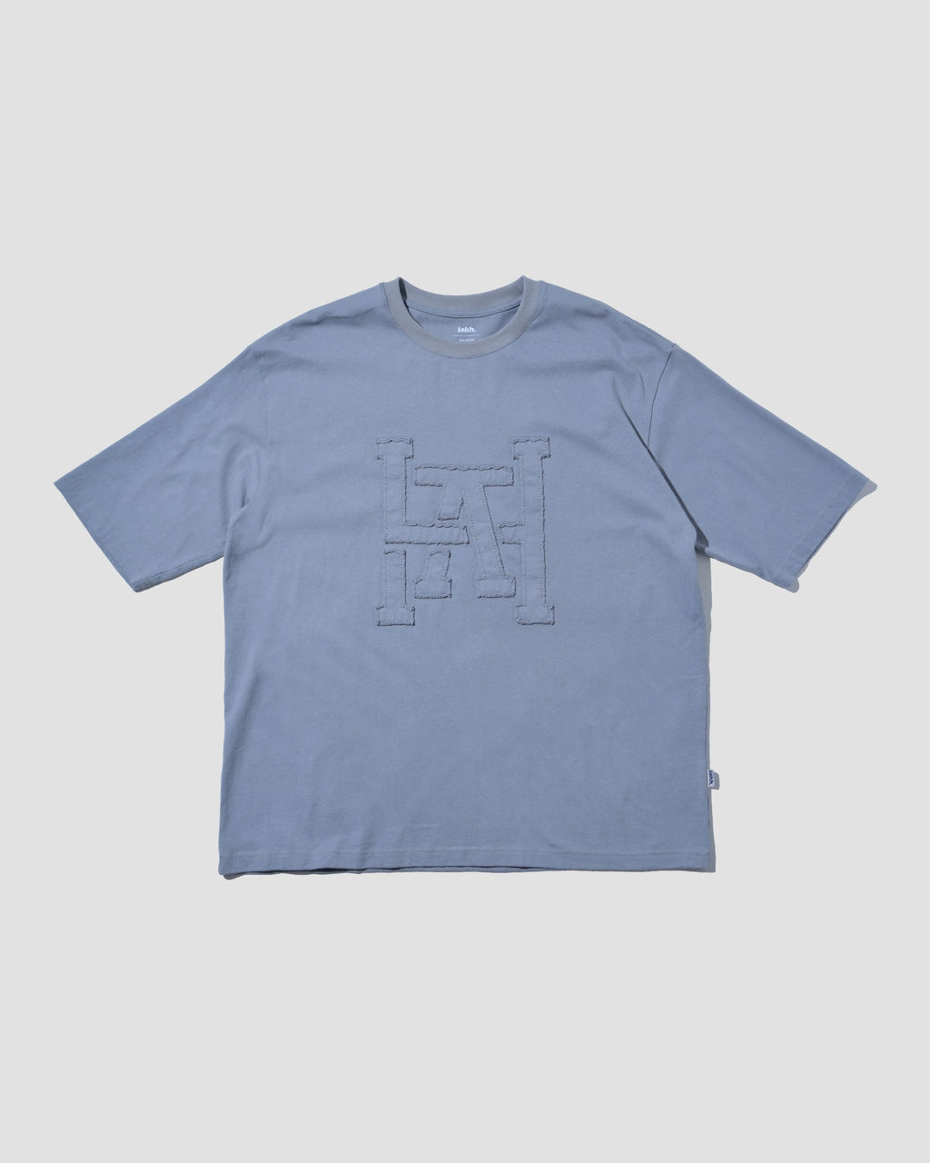 Patchwork Logo Half Sleeve Tee - Steel Blue
