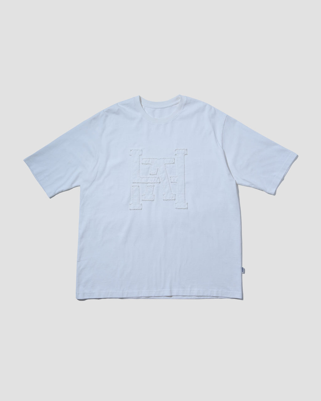 Patchwork Logo Half Sleeve Tee - White