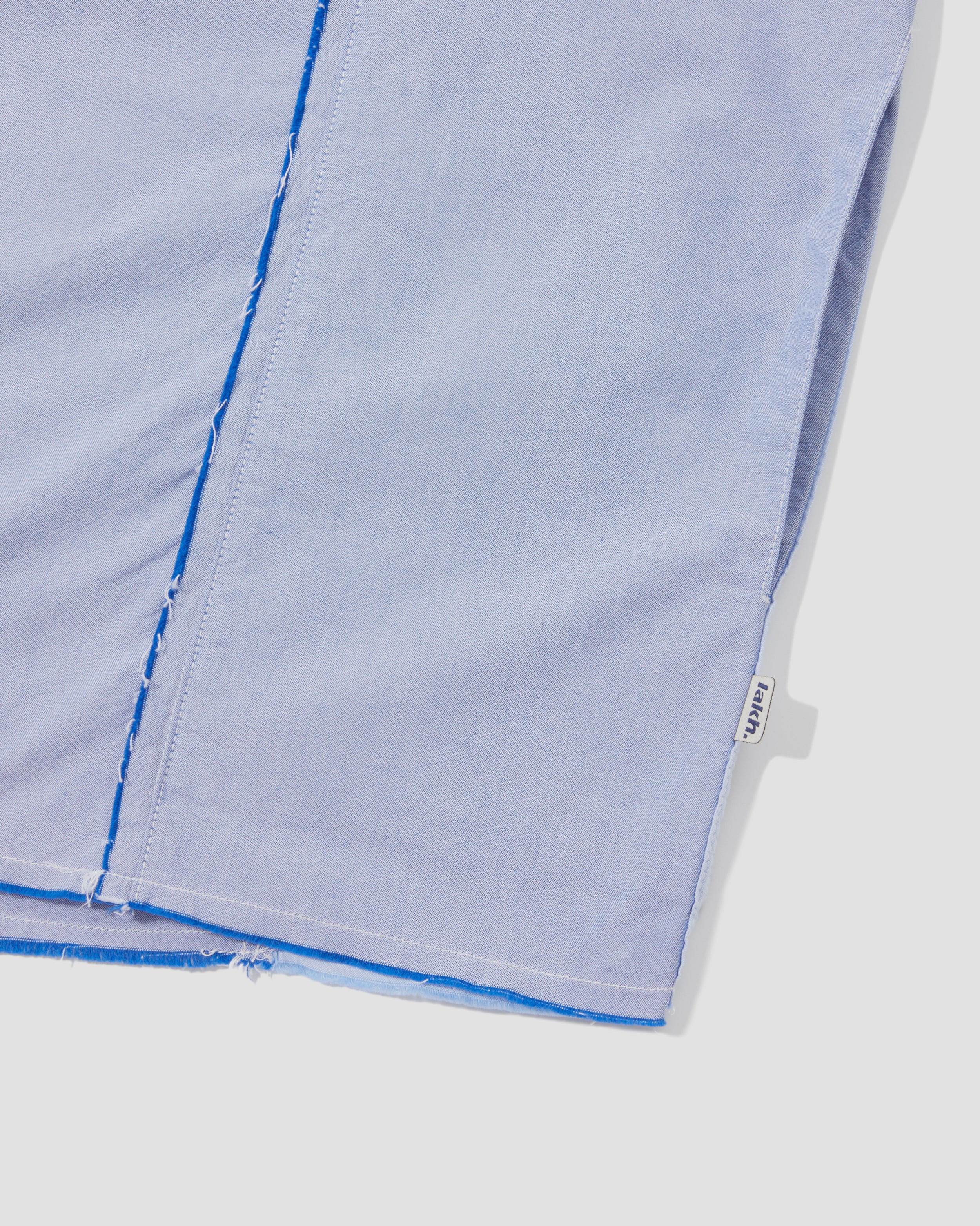 Raw Edge L/S Patch Shirt - Blue