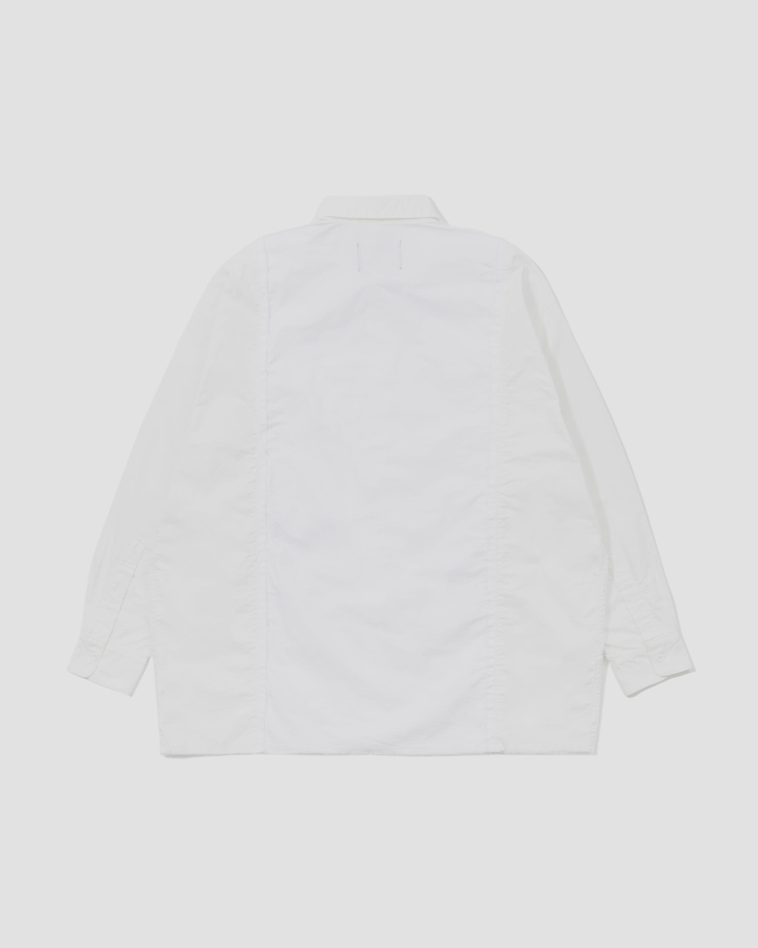 Raw Edge L/S Patch Shirt - White