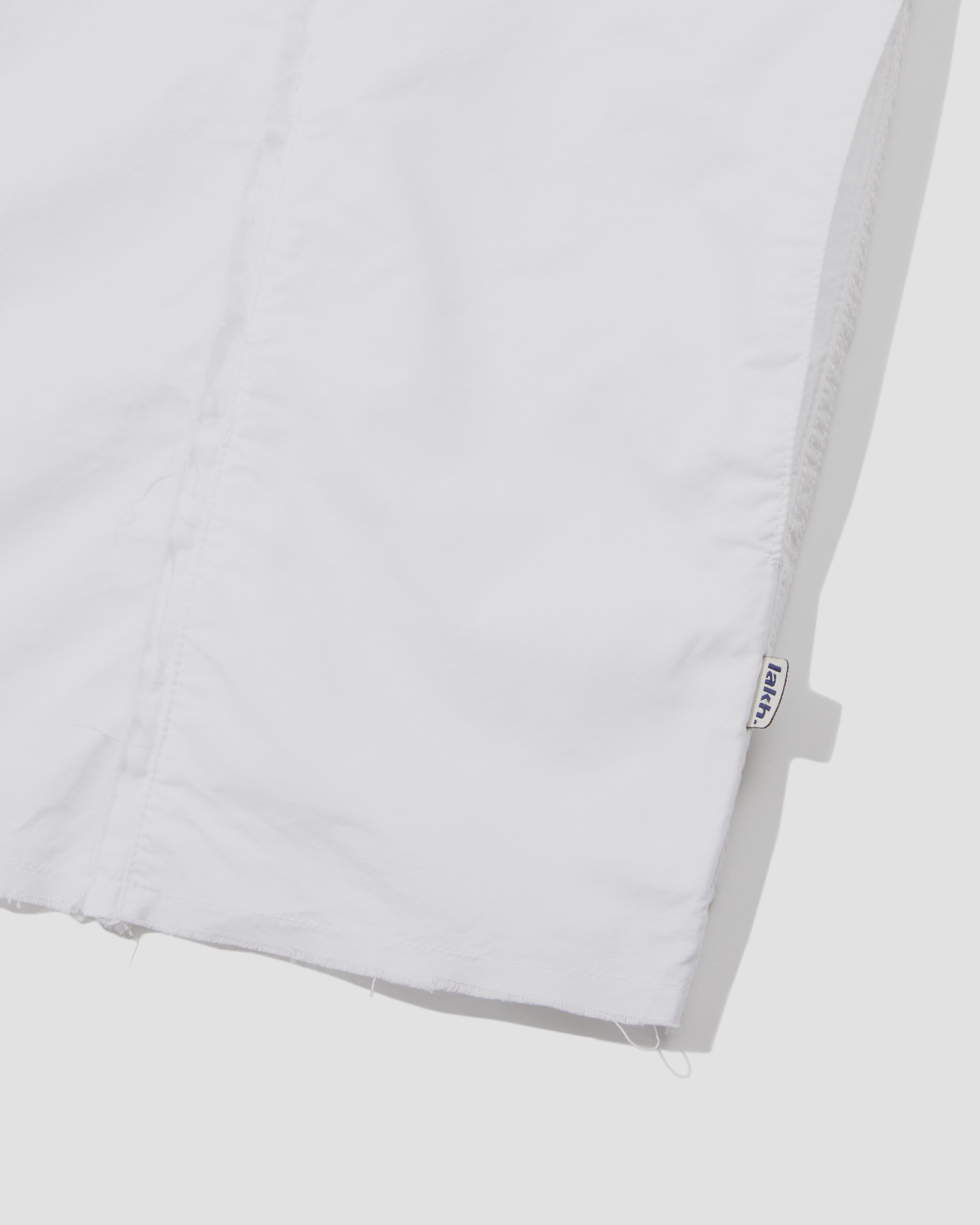 Raw Edge L/S Patch Shirt - White