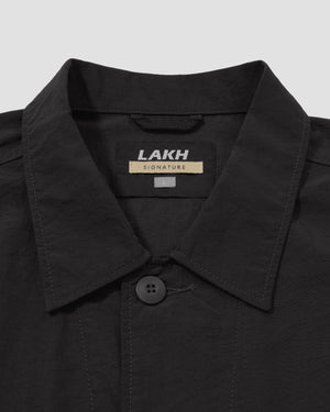 Six Pockets Oversized L/S Shirt - Black