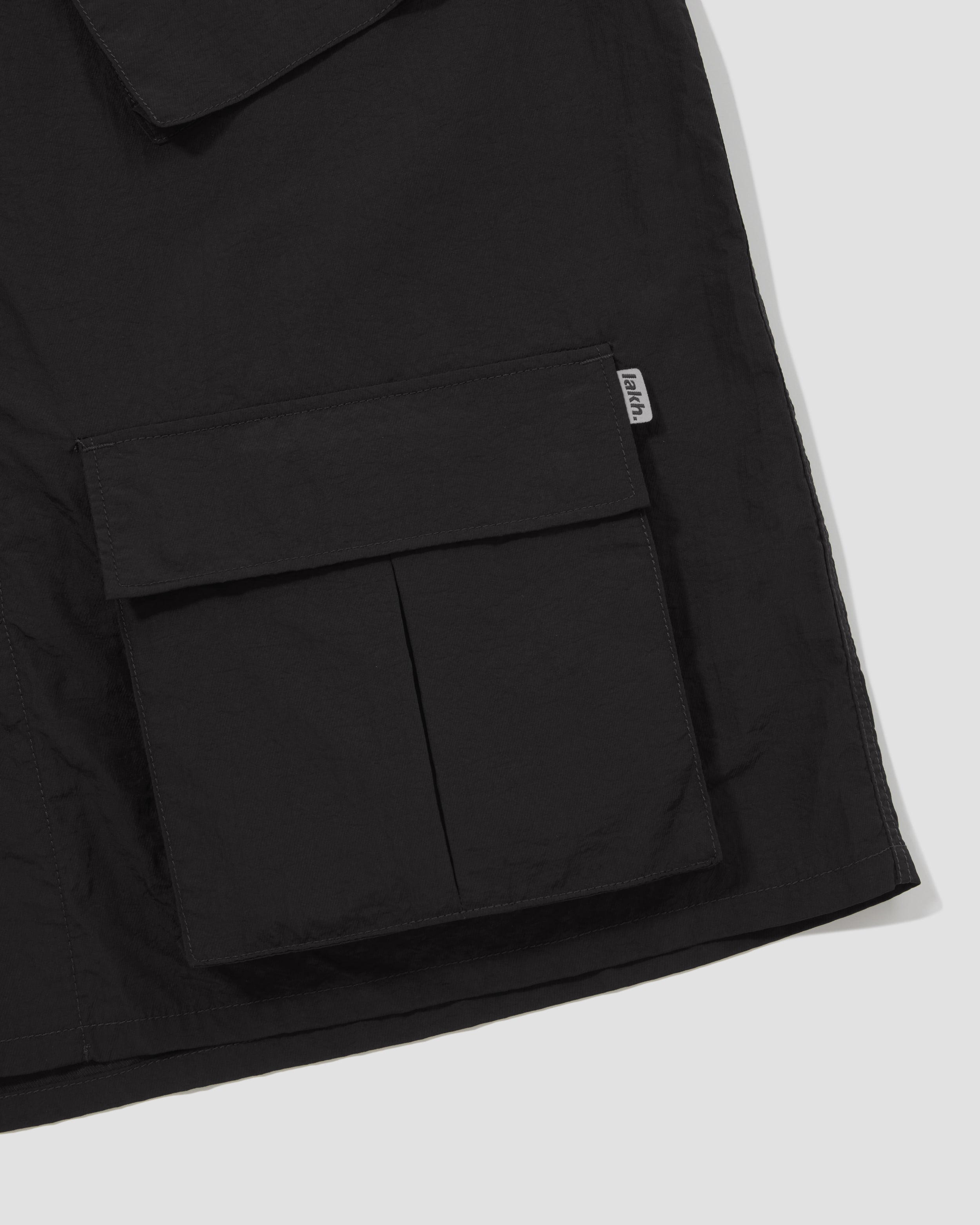 Six Pockets Oversized L/S Shirt - Black