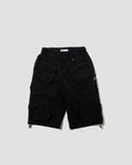 X Paneled Pockets Half Pants - Black