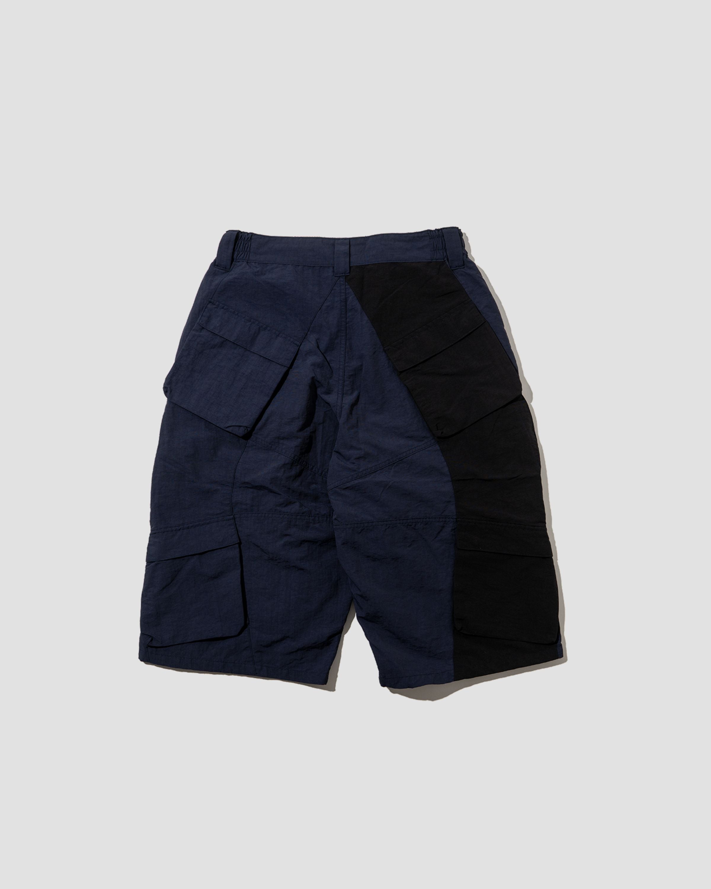 X Paneled Pockets Half Pants - Navy – LAKH