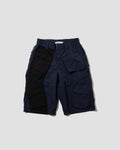X Paneled Pockets Half Pants - Navy