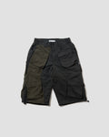 X Paneled Pockets Half Pants - Army Green