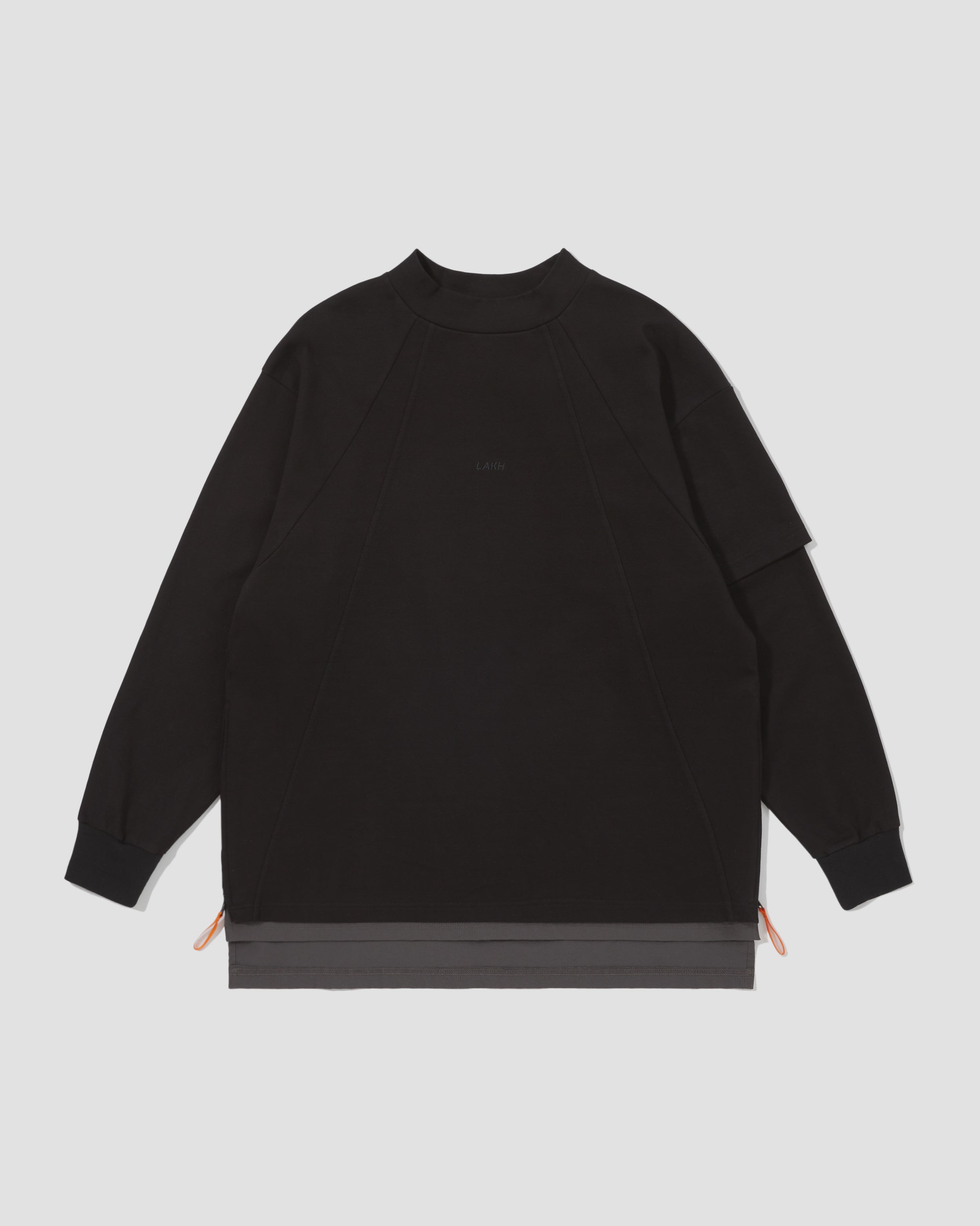 Zipper Layer L/S Tee - Black