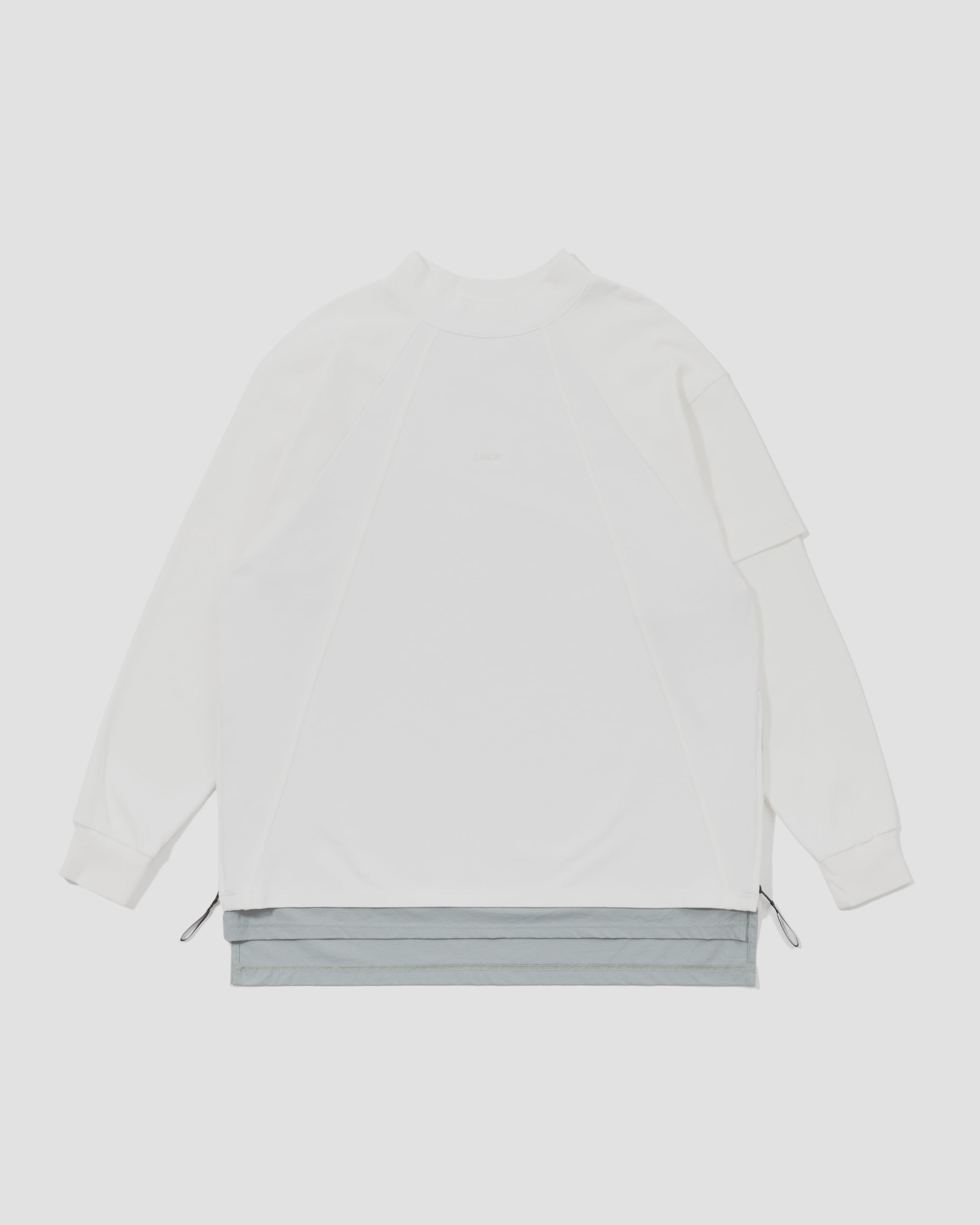 Zipper Layer L/S Tee - White