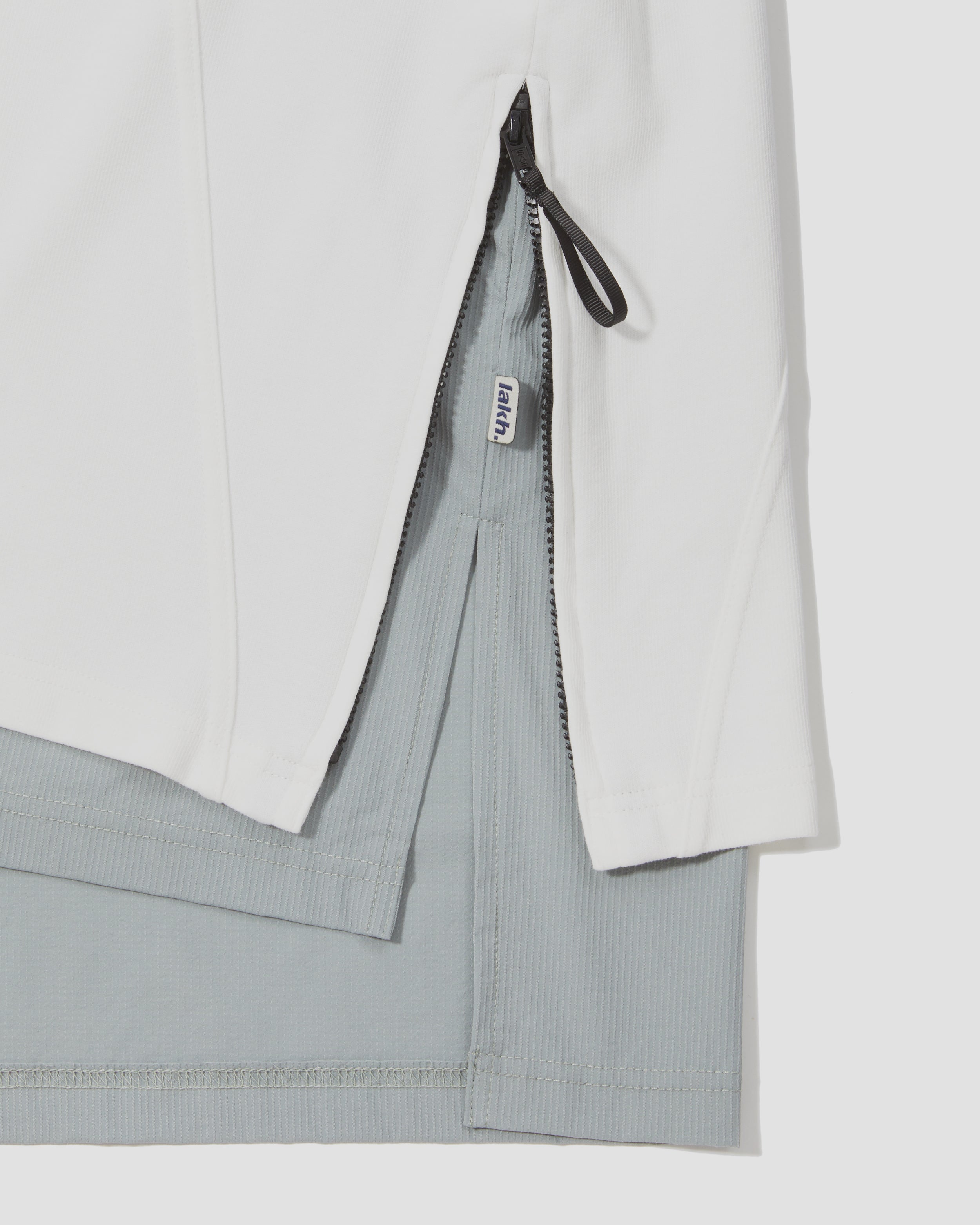 Zipper Layer L/S Tee - White