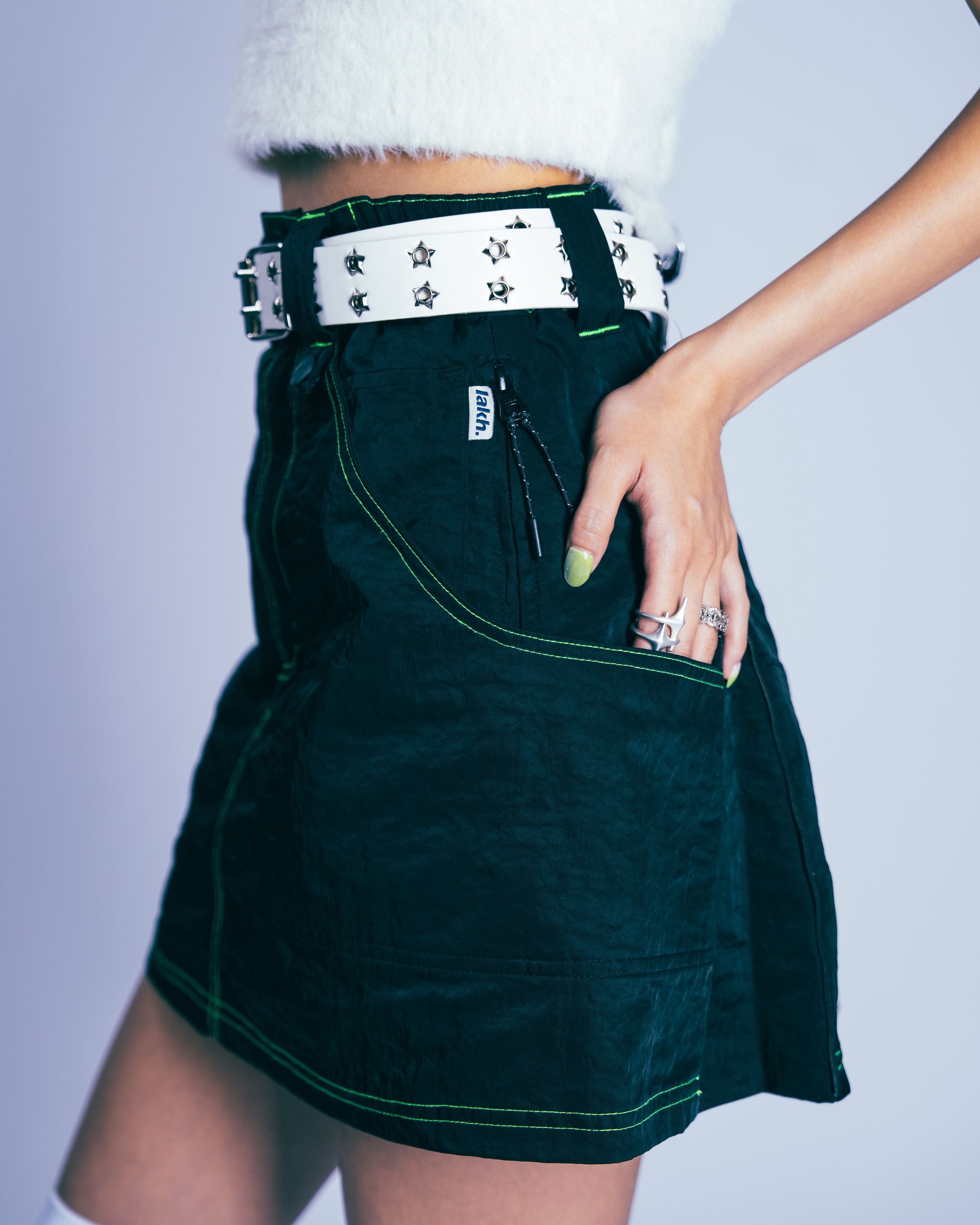 Big Pocket in pockets Cargo Skirt - Black