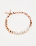 KLASSE 14 Duality Chain Sphere Bracelet -  Rose Gold & White Pearl